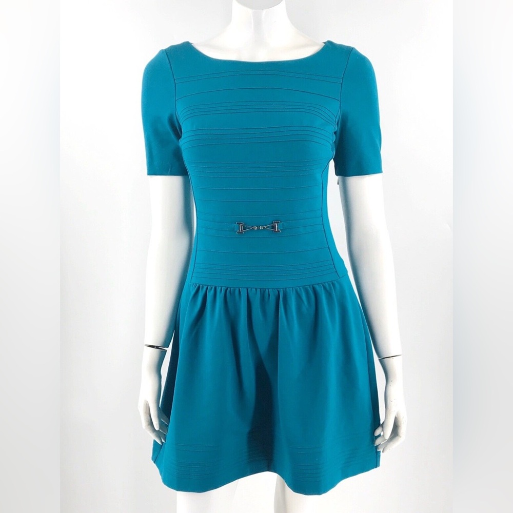Like New- white house black market teal dress